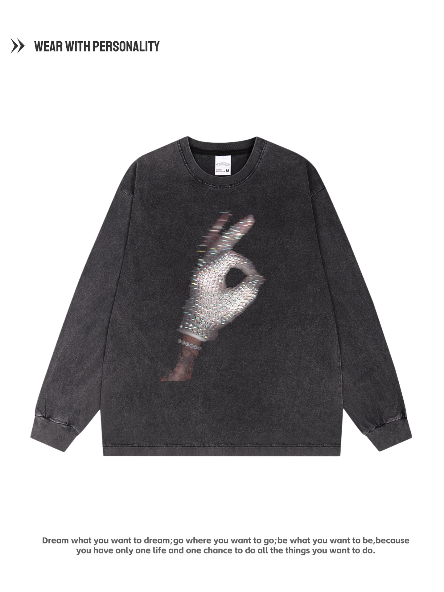 Drake Iceman T-shirt Glove Graphic Washed Black