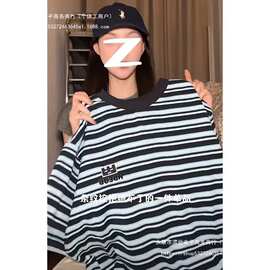 实价【广州原版面料】 原版做工 条纹刺绣短袖恤女图片色常规款