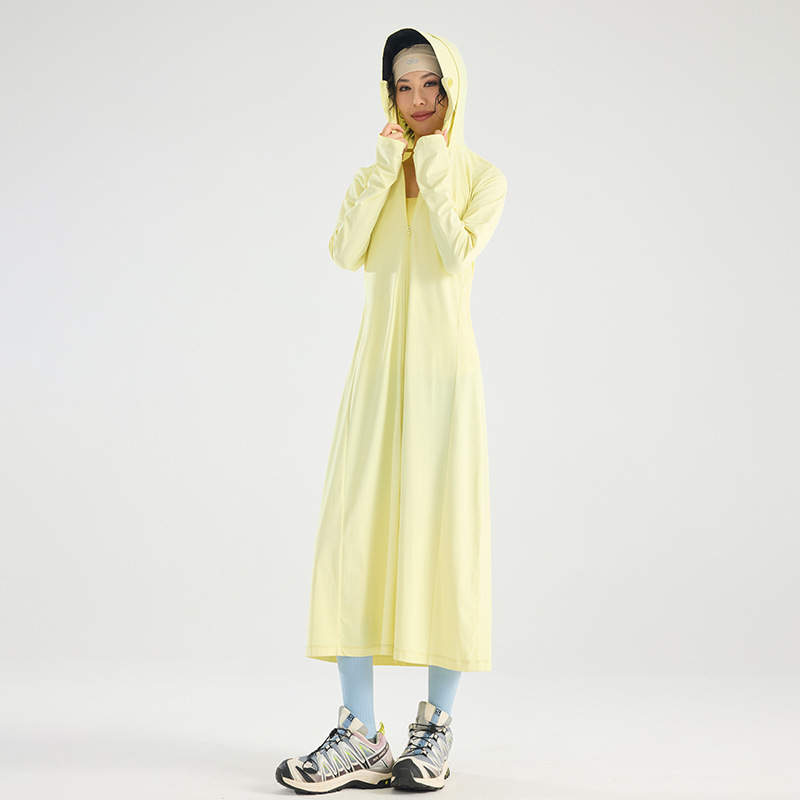 オリジナル糸ロング日焼け止め服女性のためのアイスシルク夏全身日焼け止め服夏の新 2025 通気性ビーチ日焼け止めジャケット|undefined