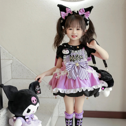 Children's Lolita Princess Dress Summer New Thin Cartoon Girl Lolita Puff Dress Koromi Belts Dress