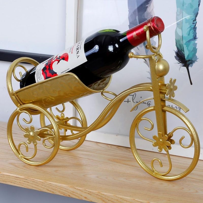 Creative Bicycle Red Wine European Style Ornaments Living Room Wine Cabinet Home Decoration Wine Iron Wine Bottle Shelf