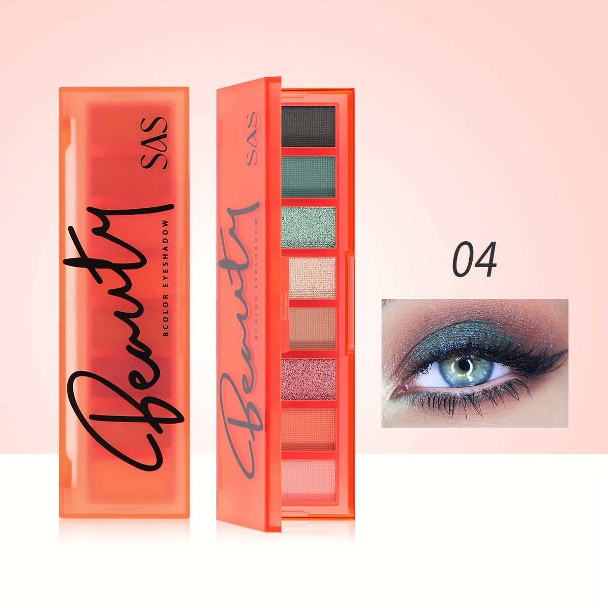 USHAS Spot transfronterizo europeo y americano paleta de sombras de ojos de ocho colores perlado mate impermeable sin florecer sombra de ojos en polvo brillante SAF038