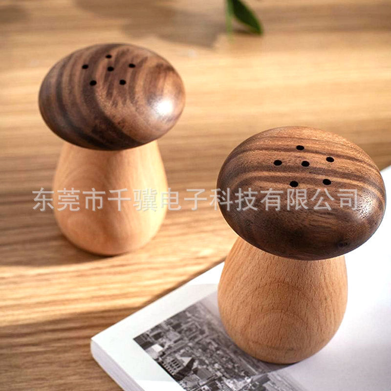 厂家批发创意蘑菇胡桃木实木牙签筒家用高档牙签盒胡桃木质新中式|undefined