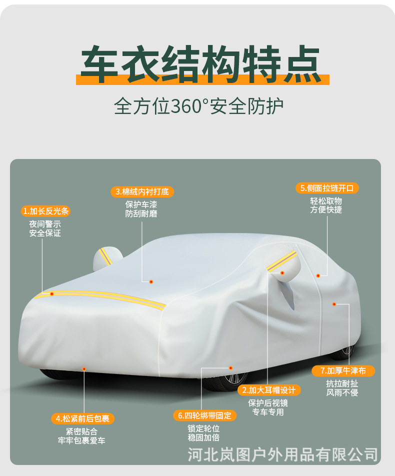 420D Car Cover, Sun-Proof, Rain-Proof, Heat-Insulating, Full-Cover, All-Season, Thickened Oxford Cloth Dust-Proof Car Cover