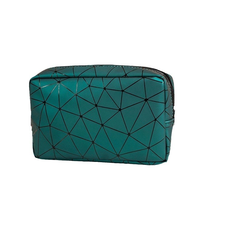 Nueva celebridad de Internet bolsa de cosméticos portátil de viaje de gran capacidad bolsa de almacenamiento impermeable pu Bolsa de Diamantes geométricos bolsa media