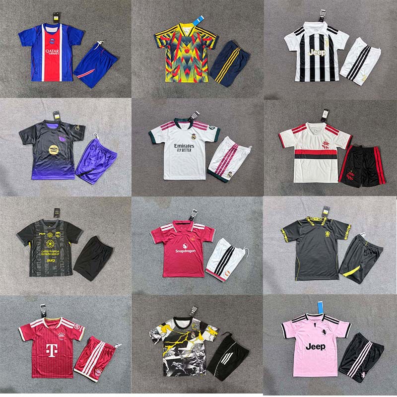 26-27 football kit children's set Barcelona Roma Real Madrid Boca Santos Sao Paulo Lisbon C Ronaldo jersey