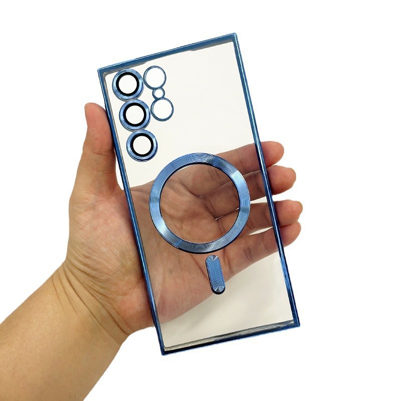 Aplicable para Samsung S25Ultra cubierta galvanizada absorción magnética todo incluido lente película transparente cubierta suave S24FE cubierta de teléfono móvil image 3