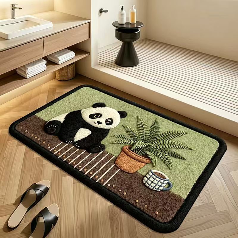 Cute animal patterned floor mat for entrance door, wear-resistant decorative doormat, bathroom absorbent non-slip foot mat, available for delivery