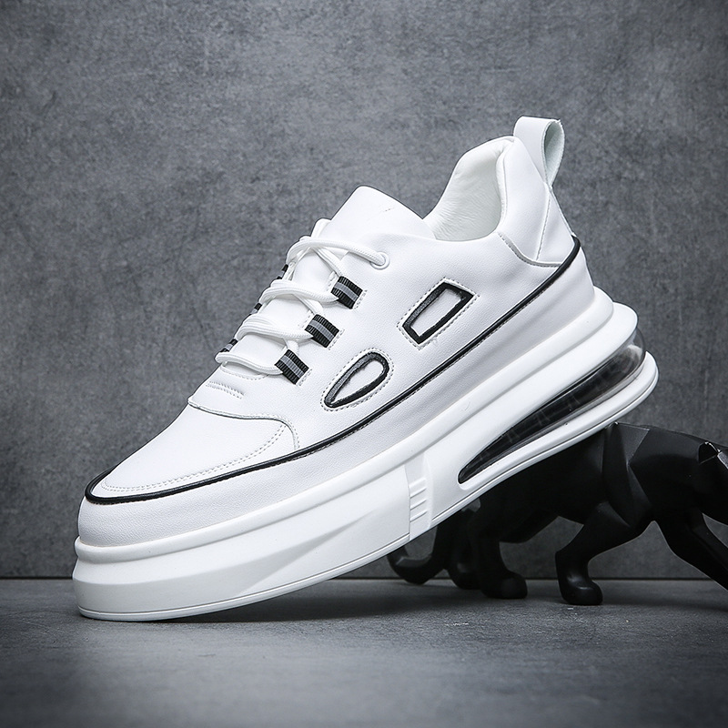 新款鞋子男時尚潮流小白鞋低幫百搭氣墊底個性搭配溫州男鞋批發