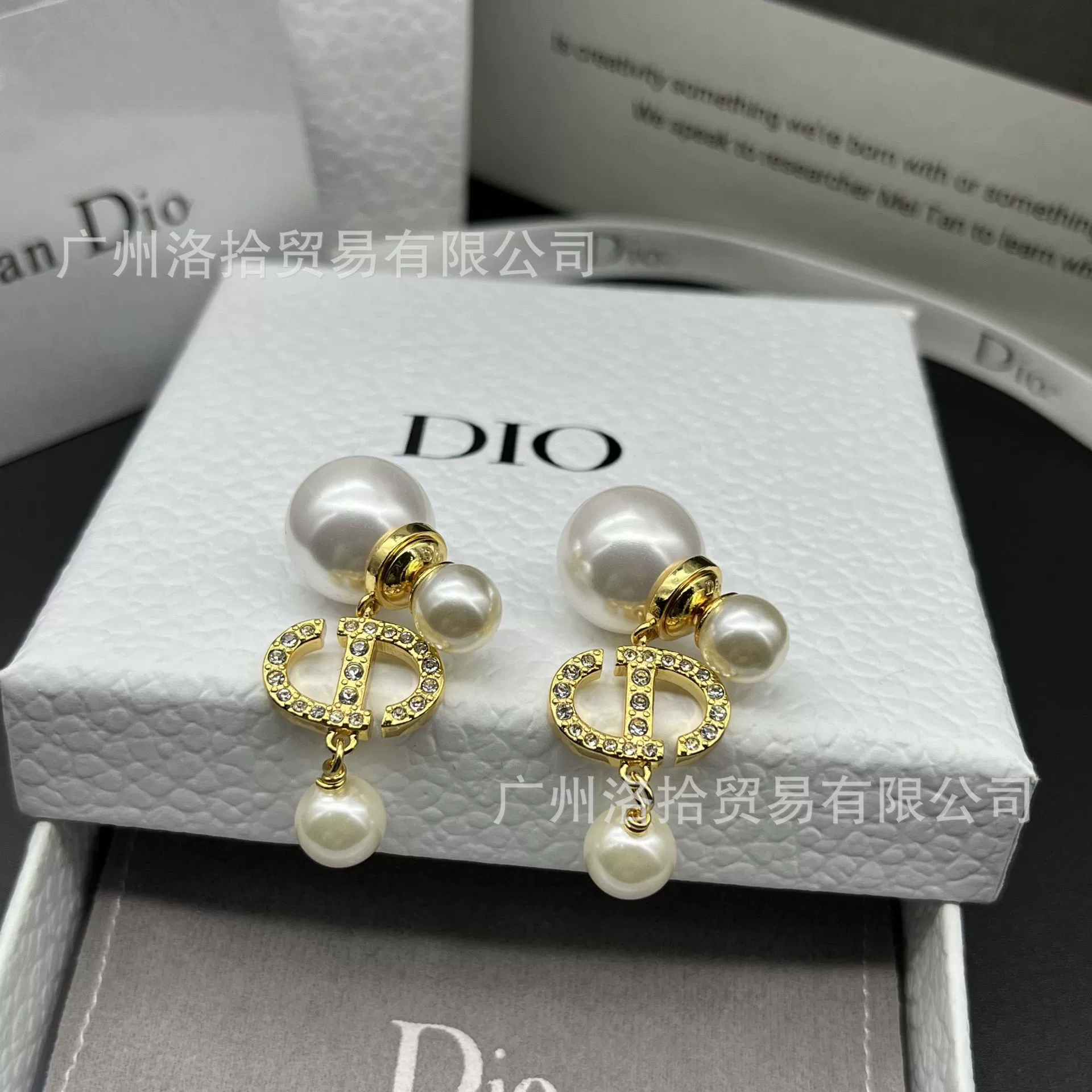  stone inlay with letters with tassels, universal earrings from pearl, diamond encrusted, internet celebrity