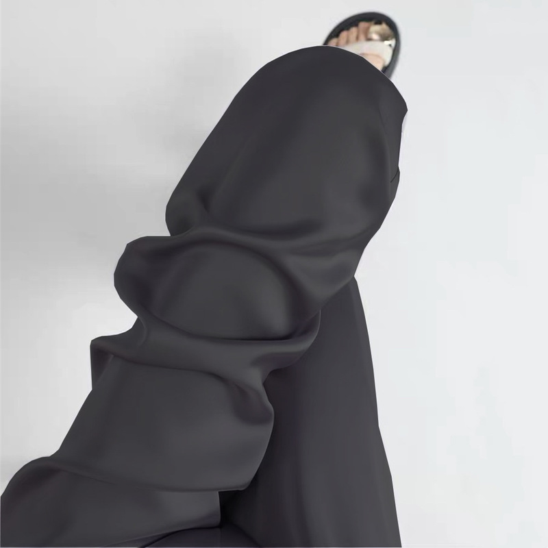 New Style Light Luxury Textuous Silk Satin Thin Straight Leg Pants Men and Women Couple Pajama Pants Outer Wearable Home Pants