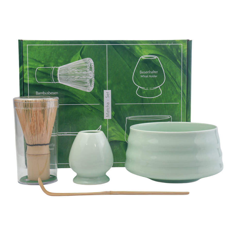 Taza de té de estilo japonés, cepillo de matcha, herramientas de matcha, taza de té de la dinastía Song, caja de regalo de set de matcha
