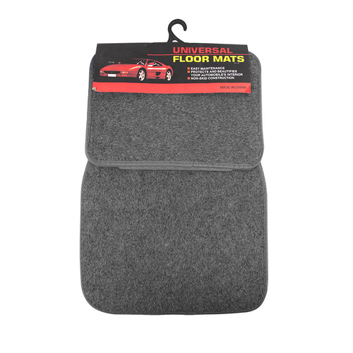 Universal four-piece set of car floor mats, PVC flocked surface four-season mats, waterproof carpet-style durable anti-slip wire ring foot mats