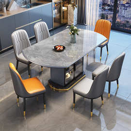 Z&岩板餐桌椅2024新款轻奢现代简约家用小户型伸缩折叠方圆两用饭