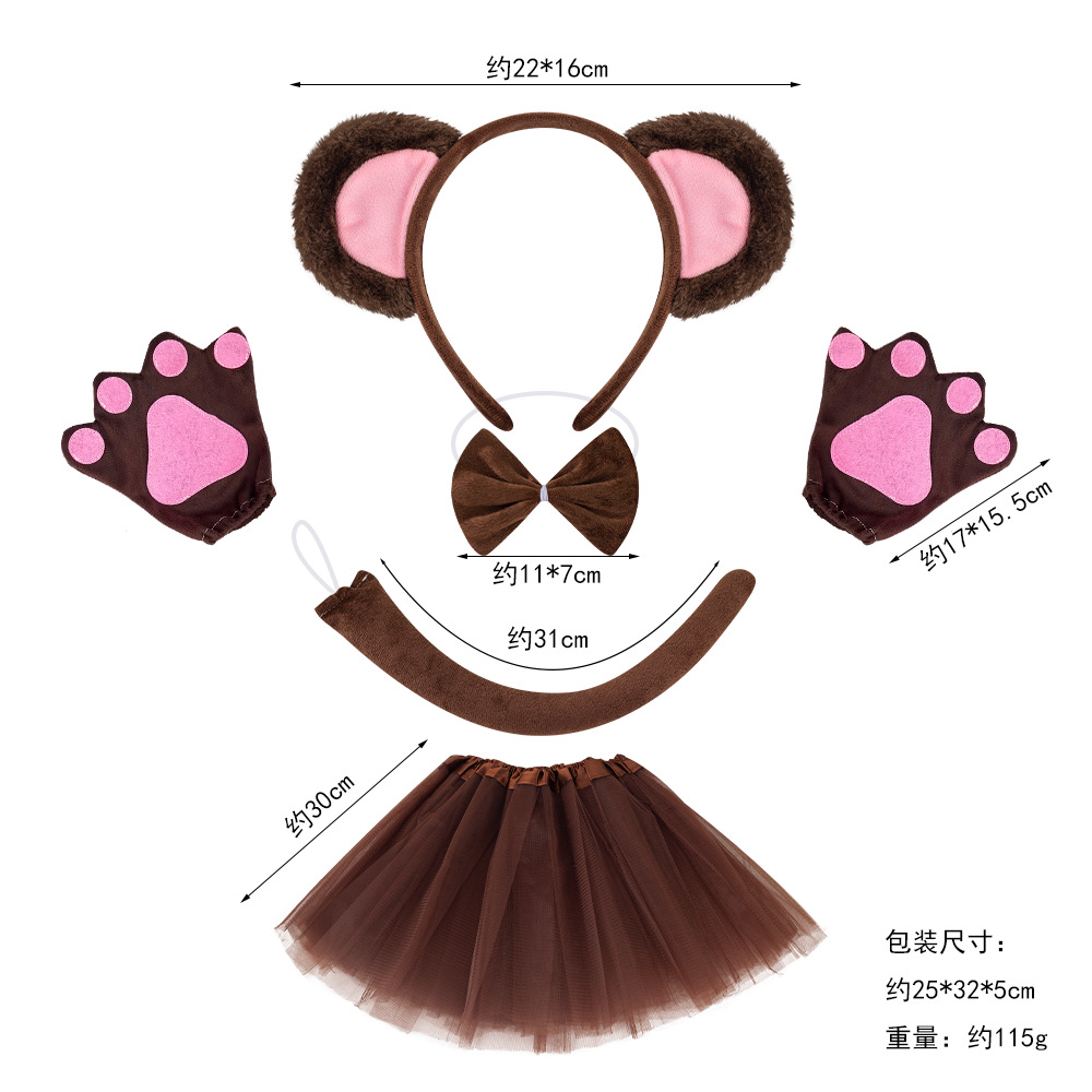 Diademas de animales y orejas de mono o oso, accesorios para disfraces y fiestas de Halloween, modelo transfronterizo