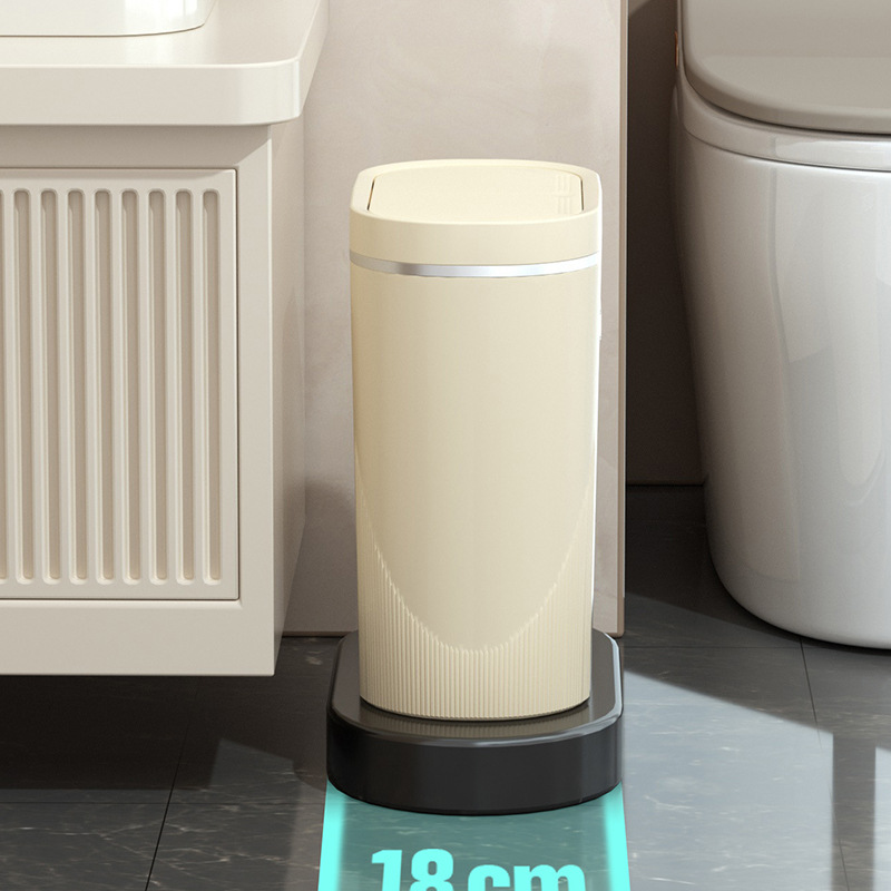 Basura de presión de alto valor facial doméstico ligero lujo baño cocina crema viento sala de estar dormitorio hendidura cesta de basura