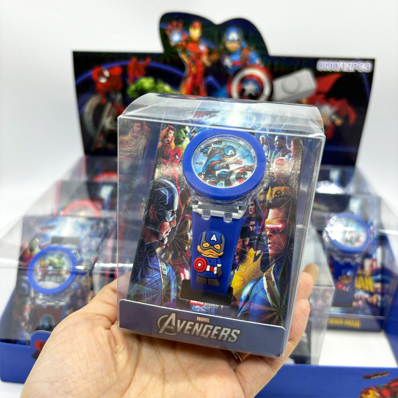 小学生腕時計新しいシリコーン発光発光漫画子供用腕時計アベンジャーズ人形子供のギフト腕時計|undefined