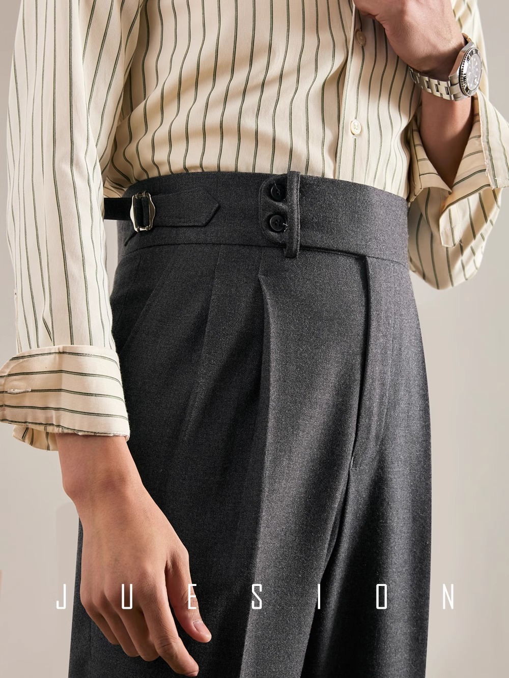 Italian-style Naples Small Western Pants Autumn and Winter High Waist Straight Men's Business Casual Pants High-grade Dape Suit Pants