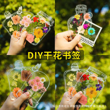 干花书签手工diy清新透明瓶子植物文创卡片纸质制作材料包小学生