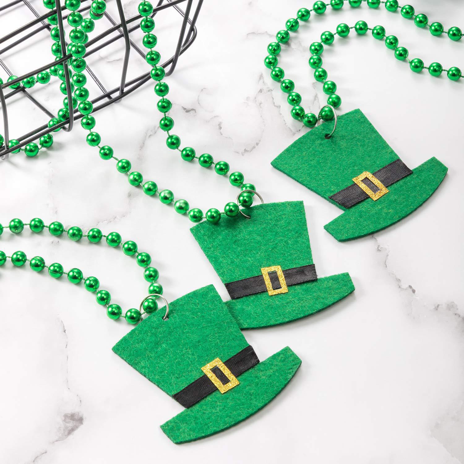 Handmade Craft St. Patrick Shamrock Hat Plastic Party Costume Props Necklace 1 Piece