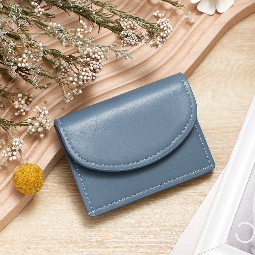 Nuevo bolso de tarjeta para mujer Versión coreana del bolso de tarjeta de color sólido simple para niñas Monedero transfronterizo pequeño y simple al por mayor