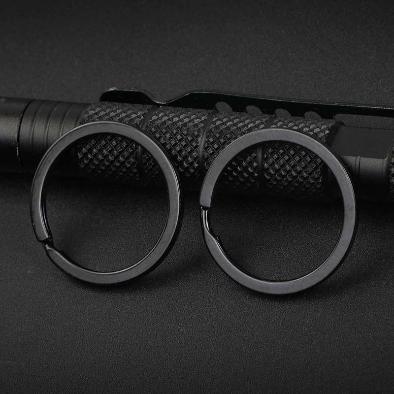 Брелок для ключей, аксессуары для ключей, электрофорез, черный, красивый, прочный и удобный для переноски, брелок для ключей, металлическое плоское кольцо, чистый черный