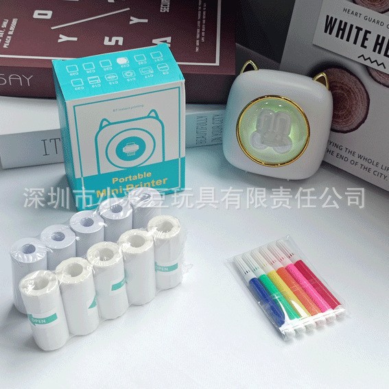 C23 흰토끼 + 감열지 5개 + 접착지 5개 + 색펜