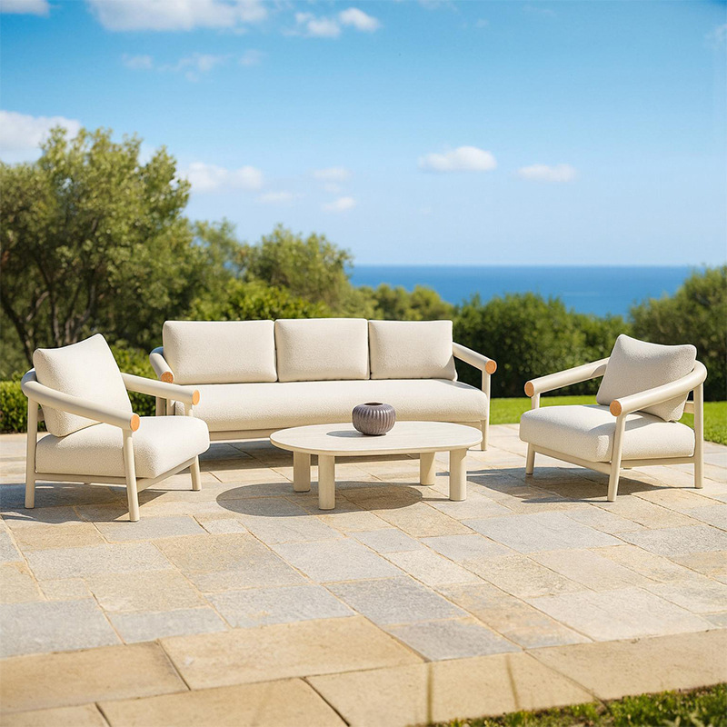 Sofá de ocio al aire libre patio villa jardín diseñador hotel resor terraza muebles impermeables al aire libre image 2