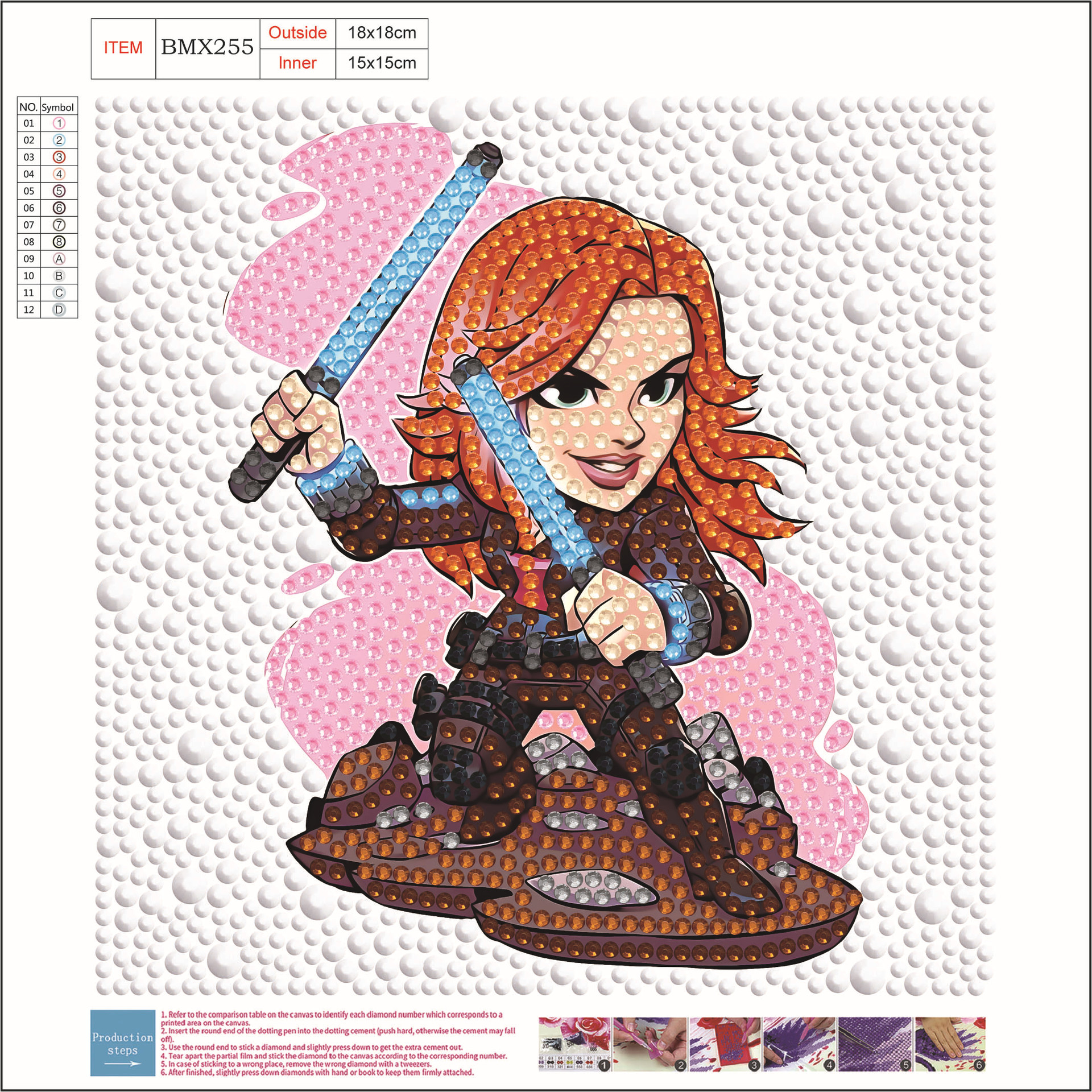 Nuevo kit creativo de pintura de diamantes DIY para niños, diseño de panda de dibujos animados, juguete de niña, pegatinas bonitas, pintura de diamantes completa, transfronterizo