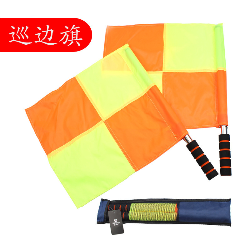 Cross-Border Large Grid Border Flag, Small Grid Sideline Flag, Football Referee Flag, Signal Flag, Hand Flag, Training Referee Equipment