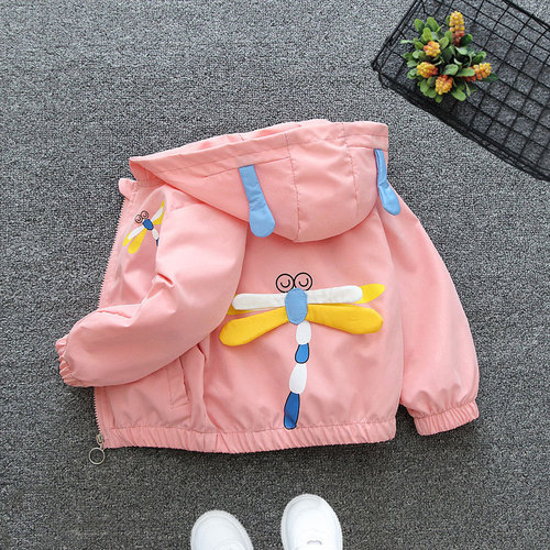 Children's clothing and girls' jackets 2024 new spring and autumn children's fashionable spring clothing for children and middle-aged children fashion thin hooded windbreaker
