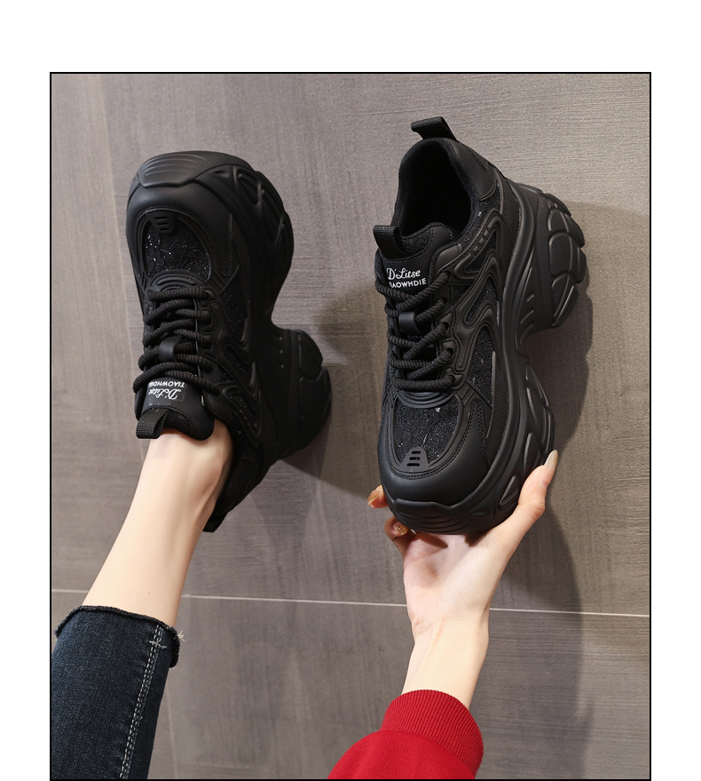Giày thể thao đế dày dáng nhỏ khoe chân HT1697-12 sneaker nữ chunky đế dày — Màu be chi tiết 14