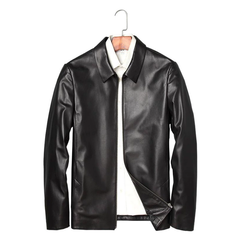 Мужская куртка с лацканами из натуральной кожи Haining, топ из овчины, тонкая приталенная деловая Повседневная куртка на весну и осень, Новинка