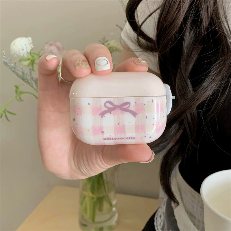 Розовый кожух из клейм IMD + кольцо для AirPods 1/2/3, AirPods Pro 2 & Pro - защитный чехол