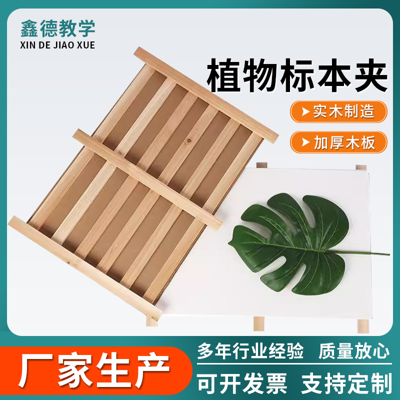 ✅全套带吸水纸瓦楞纸木条式树叶夹 木质植物标本夹 生物科学教学