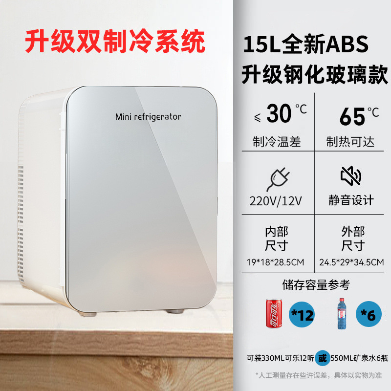 新型小冰箱小型迷你简易冰箱加热制冷化妆品宿舍车载家用冷藏保鲜|undefined