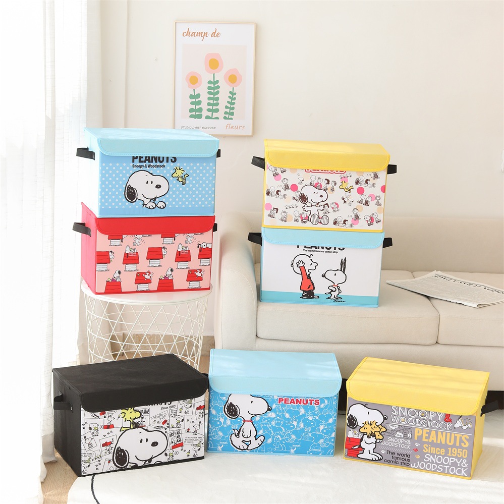 Dust-proof foldable desktop storage box for students with lid clothes storage box storage box fabric household storage box