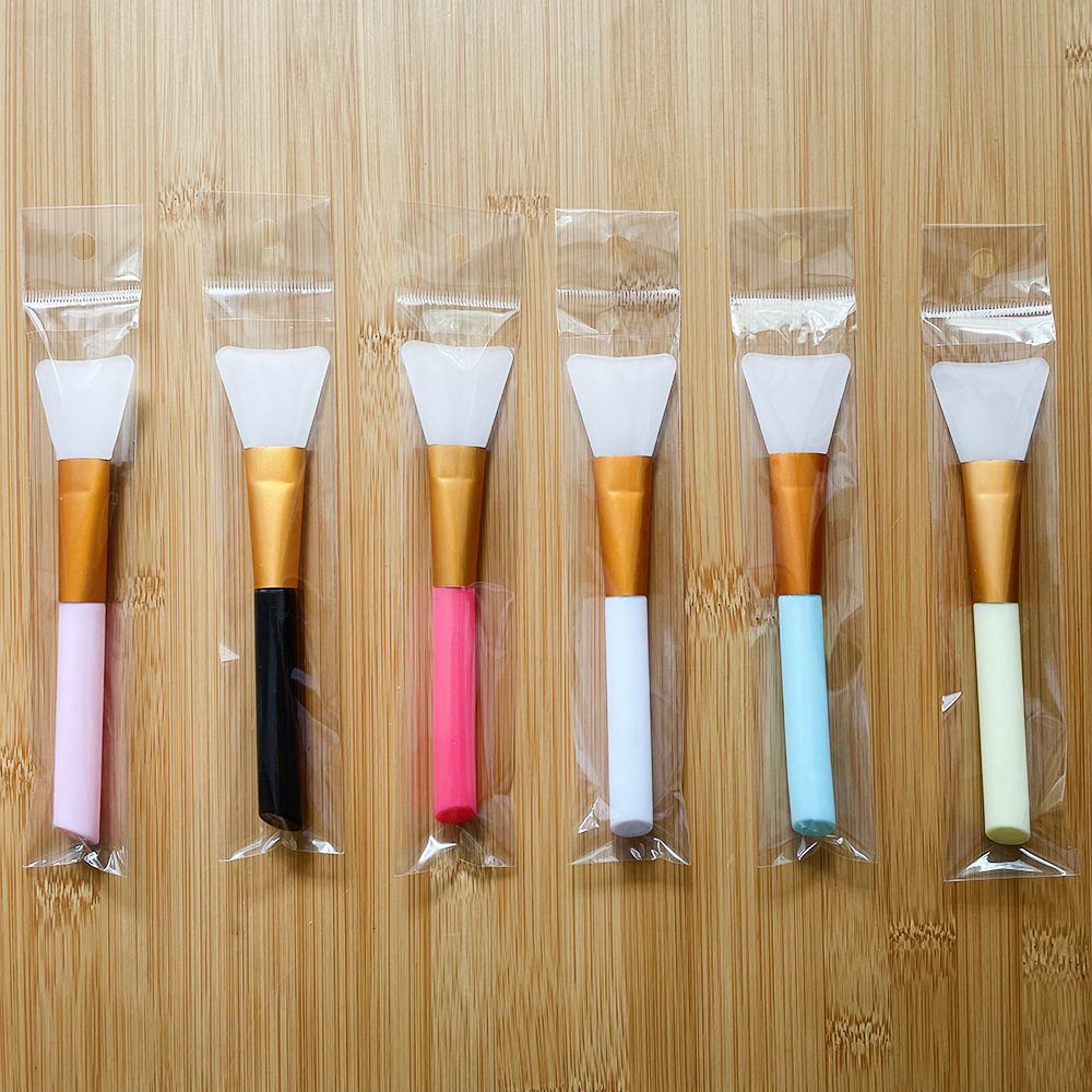 Stok Makyöz Fırçası Beyaz Sap Pembe Sap Yumuşak Kıl Makyöz Fırçası Silikon Makyöz Fırçası Çamur Masken Fırçası Aplikatör Ağartma Fırçası