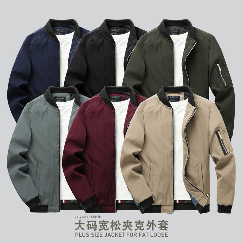 European and American New Men's Large Size Jacket Thin Slim Fashion Casual Jacket Spring and Autum Men's Autum Jacket Men's Style