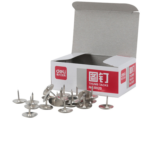 Getlein 0020 Metal Nickel Plated Push Pins Cork Board Tacks Letter Stakes 100/Pack Office Supplies