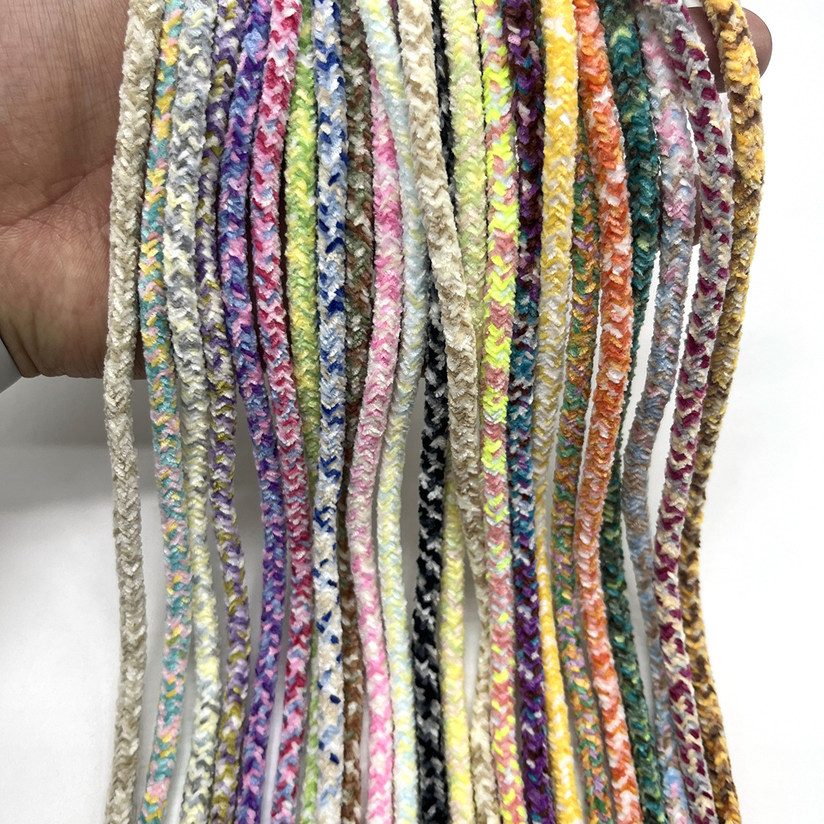 5mm color mixto Chenille sólido graso hombre y mujer zapatos de pan casuales zapatos de papá de color otoño y invierno cordones redondos