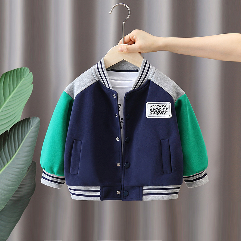 5905 chaqueta de otoño para niños 2025 nueva ropa de primavera y otoño para niños chaqueta coreana traje de béisbol casual de bebé guapo