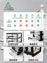 RI0T办公桌面收纳盒透明小抽屉式收纳柜学生书桌上文具杂物整理储