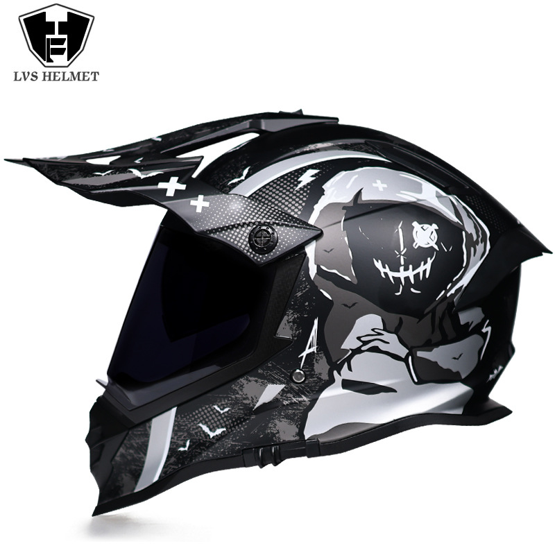 Nuevo off-road tire casco de doble lente carretera tire casco completo motocicleta Larga Distancia unisex Four Seasons universal LVS