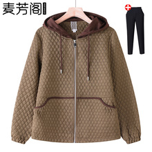中老年人秋装外套女妈妈新款洋气上衣中年妇女春秋季休闲短款夹克
