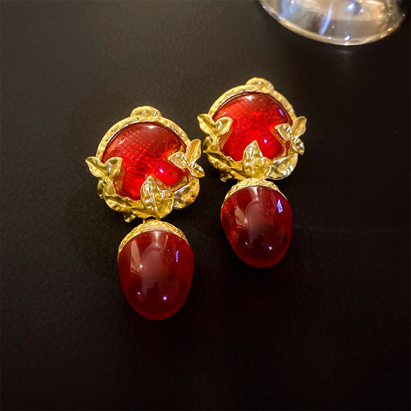 Vintage Style Heart Shape Alloy Plating Artificial Rhinestones Womenu0027S Earrings 1 Pair