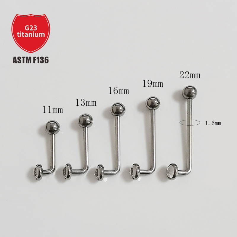 Pointed titanium steel lip stud product view