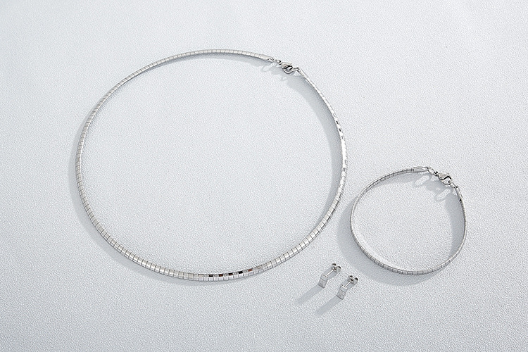 new fashion titanium steel necklace bracelet set wholesale nihaojewelry