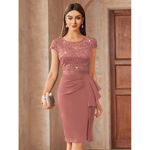 N 3322 Sequin lace bodycon dress ��Ƭ��˿����ȹ�羳