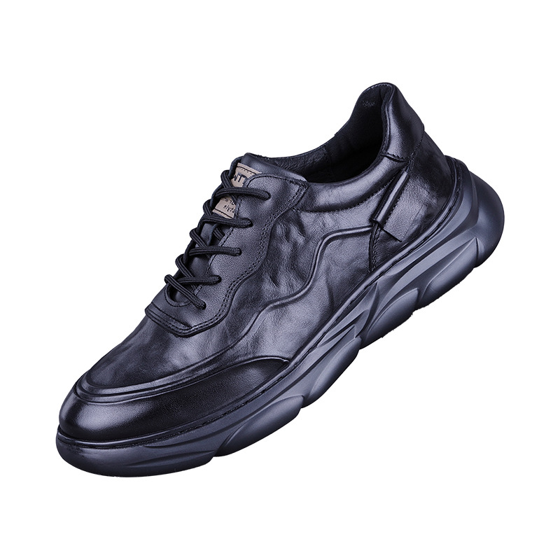 대외 무역 가을 남성 신발 새로운 트렌디 한 신발 남성용 탑 레이어 카우보이 조커 남성 캐주얼 스포츠 가죽 신발 자동차 바느질 신발